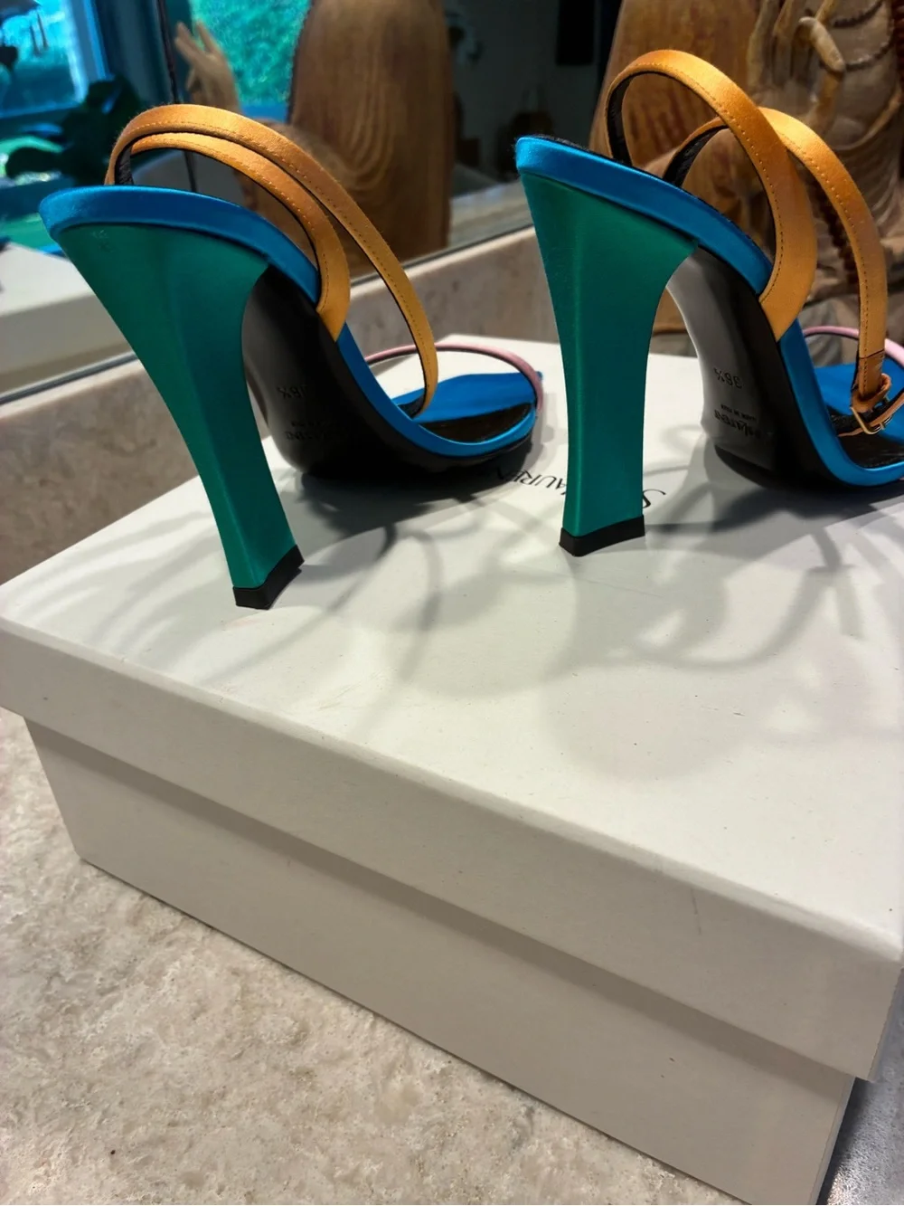 Saint Laurent Dominique 110 Crêpe Satin Sandals - Picture 4 of 10